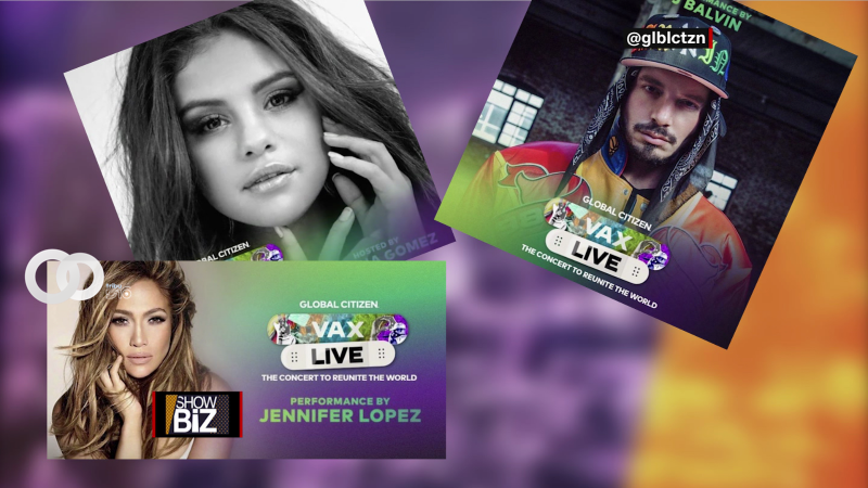 Selena Gómez, Jennifer López y J Balvin juntos  en VAX LIVE,