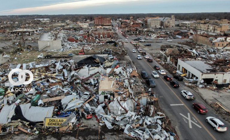 Daños causados en la ciudad de Mayfield (Kentucky)