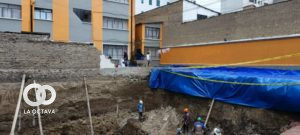 caída de un muro al interior de este inmueble