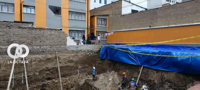 caída de un muro al interior de este inmueble