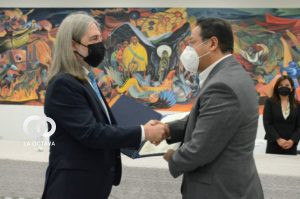 Juan Pablo Letelier, Presidente del Parlamento Andino y Luis Arce, Presidente de Bolivia