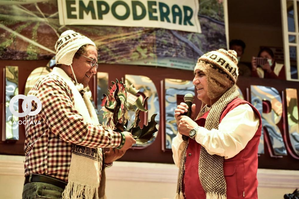 Remmy Gonzales, Ministro de Desarrollo Rural y Tierras y Johnny Vedia, Gobernador de Oruro
