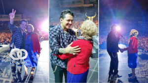 Christian Nodal sube al escenario a su fan de 92 años