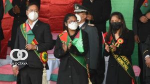 Presidente de Bolivia, Luis Arce, y la alcaldesa de El Alto, Eva Copa, forman parte de los actos protocolares por el aniversario del municipio