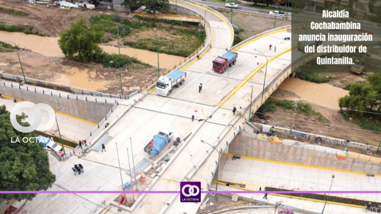 Alcaldía Cochabambina anuncia inauguración del distribuidor de Quintanilla.