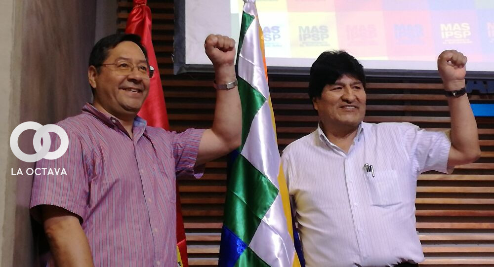 Luis Arce, Presidente Constitucional de Bolivia y Evo Morales, ex Presidente de Bolivia. 