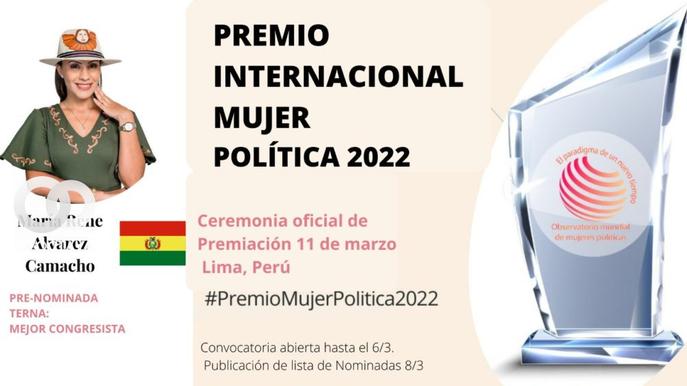 Diputada Álvarez nominada al premio “Mejor Mujer Política 2022”