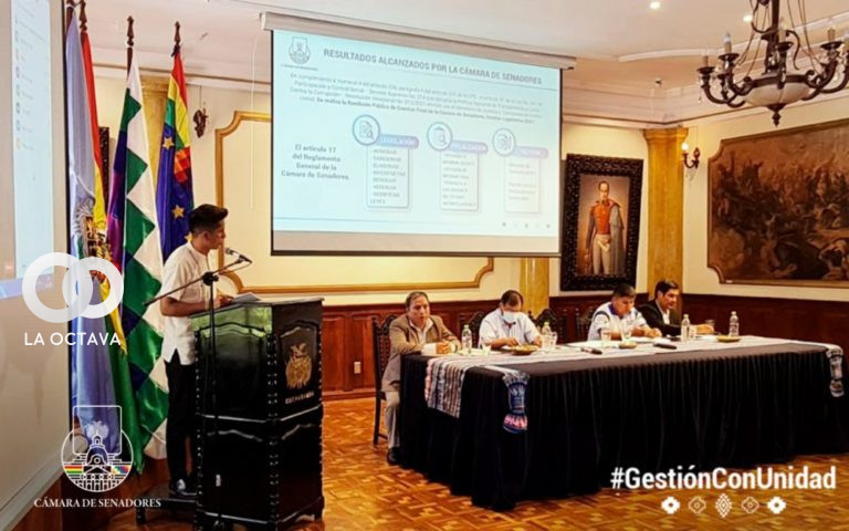 Andrónico Rodriguez Ledezma, Presidente de la Cámara de Senadores en la Rendición Pública de Cuentas 2021.