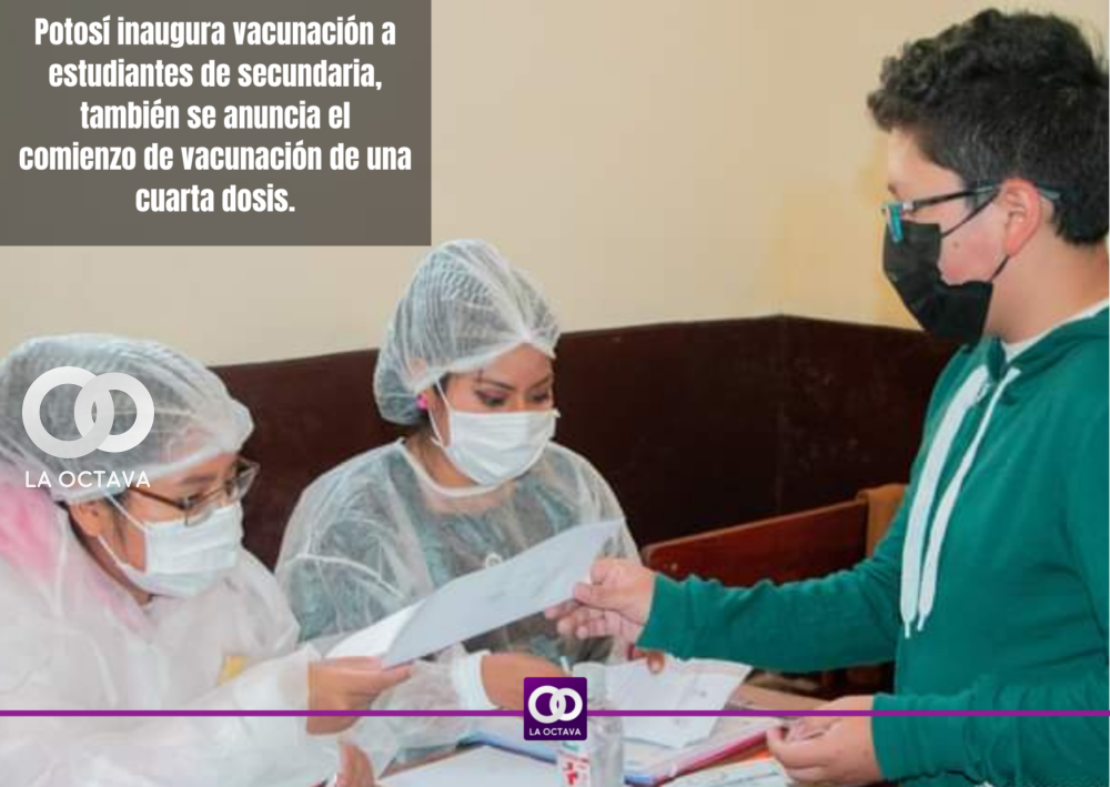 Potosí inaugura vacunación a estudiantes de secundaria, también se anuncia el comienzo de vacunación de la cuarta dosis