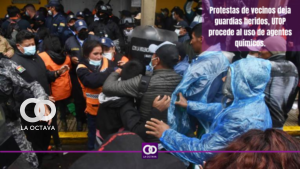 Protestas de vecinos deja guardias heridos, UTOP procede al uso de agentes químicos.