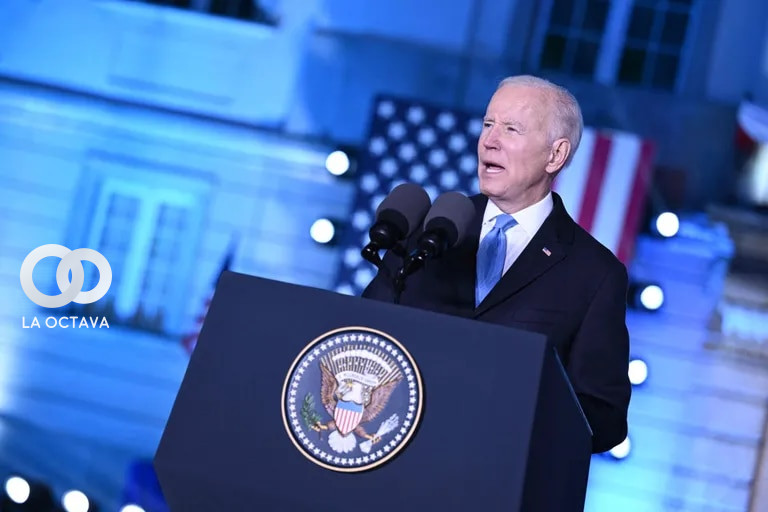 Joe Biden durante su discurso en Varsovia