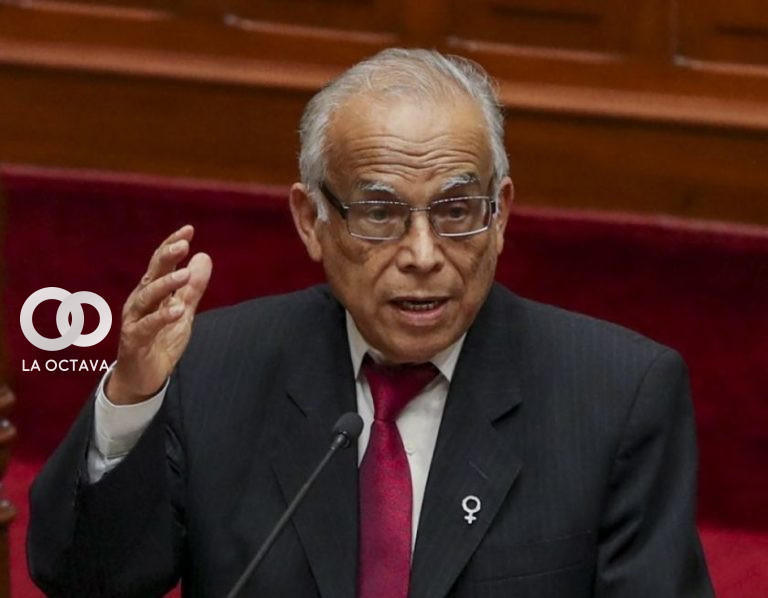 Jefe del Consejo de Ministros, Aníbal Torres, habla durante una sesión plenaria en marzo.