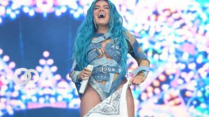 Karol G en su presentación en el Festival de Coachella 2022