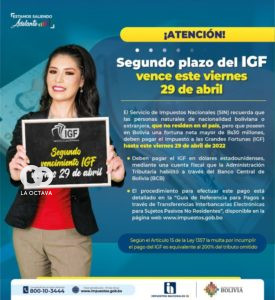 Vence el segundo plazo de pago del Impuesto a las Grandes Fortunas