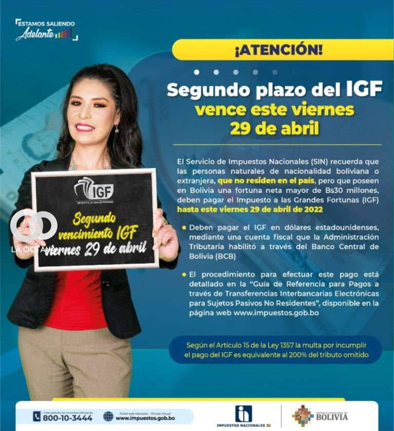 Vence el segundo plazo de pago del Impuesto a las Grandes Fortunas