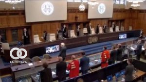 Salón de la Paz, en la CIJ de La Haya, este martes.