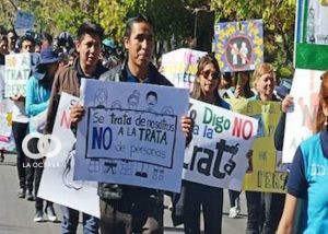Protesta contra la trata y tráfico de personas en Bolivia