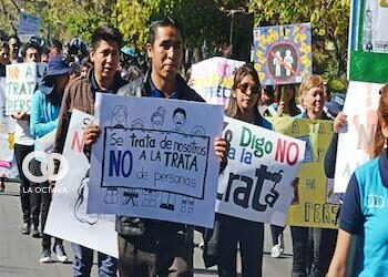Protesta contra la trata y tráfico de personas en Bolivia