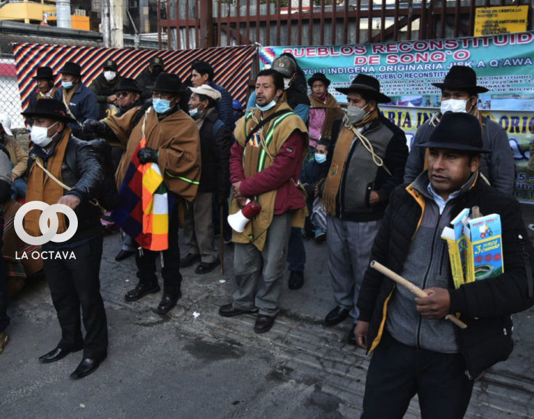 Comunario de Zongo se manifiestan en la ciudad de La Paz