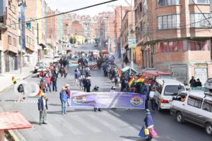 Marcha de fabriles que llegó el jueves a La Paz