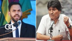 Eduardo del Castillo, Ministro de Gobierno y Evo Morales Ayma, expresidente de Bolivia