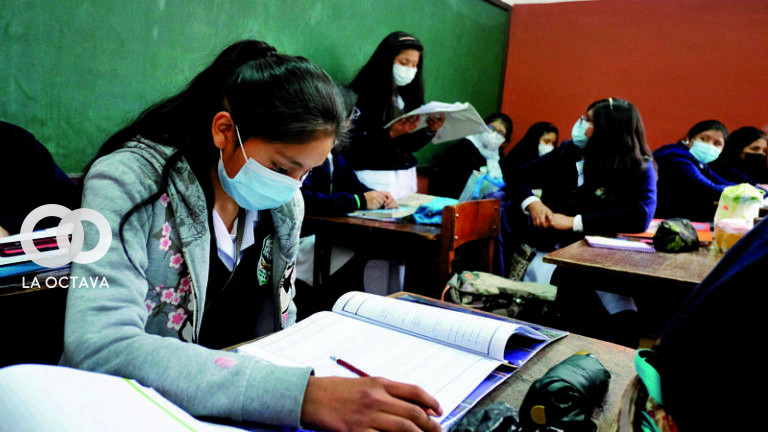 Retorno de estudiantes a clases presenciales Foto: Página Siete