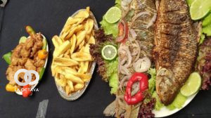 Feria de pescado a la parrilla