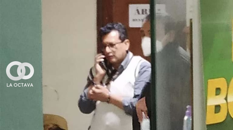 Max Mendoza, en instalaciones de la FELCC