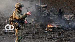 Soldados en la guerra de Ucrania y Rusia