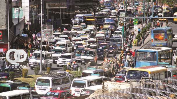 Congestión vehicular en La Paz