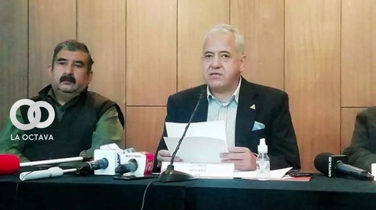 El presidente del Comité Cívico de Cochabamba, Apolinar Rivero, y el presidente de la FEPC, Luis Laredo