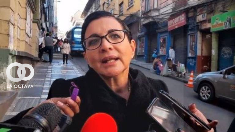 La exdiputada del MAS, Susana Rivero, en un anterior entrevista con medios de prensa, en La Paz.