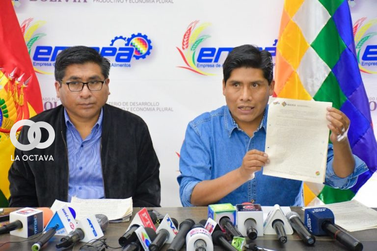 Ministro de Desarrollo Productivo y el Gerente General de EMAPA