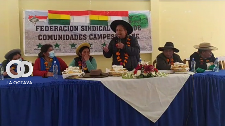 David Choquehuanca con campesinos de Tarija el 7 de agosto
