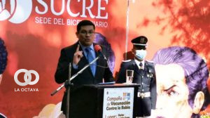 El alcalde de Sucre, Enrique Leaño, brindó este martes una conferencia de prensa