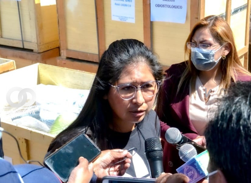 Eva Copa, Alcaldesa de El Alto, anuncia nuevas obras.