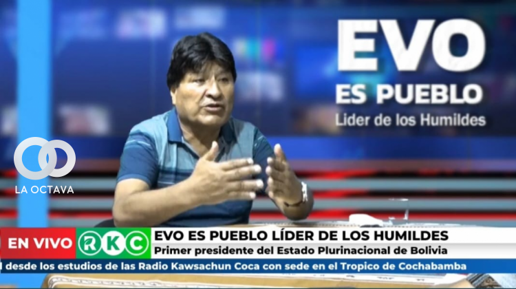Evo Morales en su programa dominical. Foto Captura