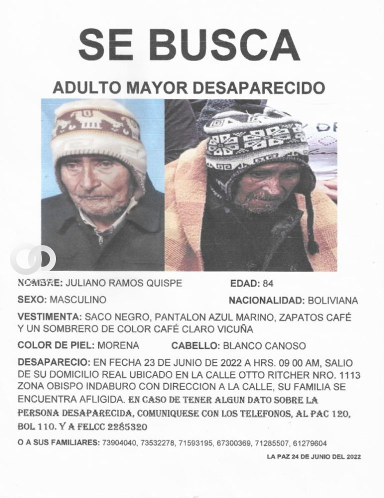 Justicia busca a adulto mayor