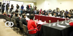 La reunión técnica que se llevó a cabo este martes. Foto, INE