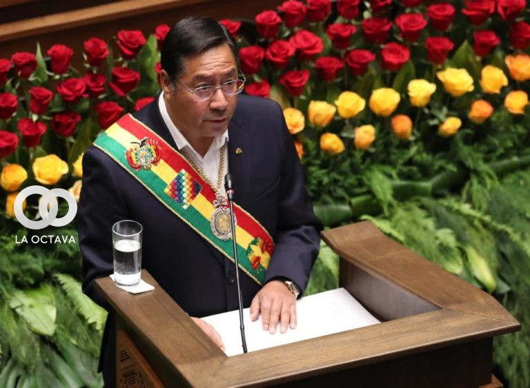 Presidente de Bolivia en la sesión del pasado 6 de agosto.