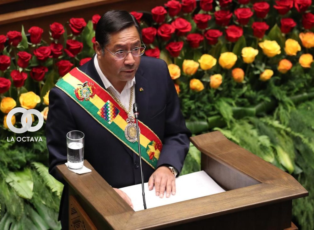 Presidente de Bolivia en la sesión del pasado 6 de agosto.