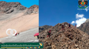 Rescate de escaladores por parte de Bomberos. Foto. Policía boliviana