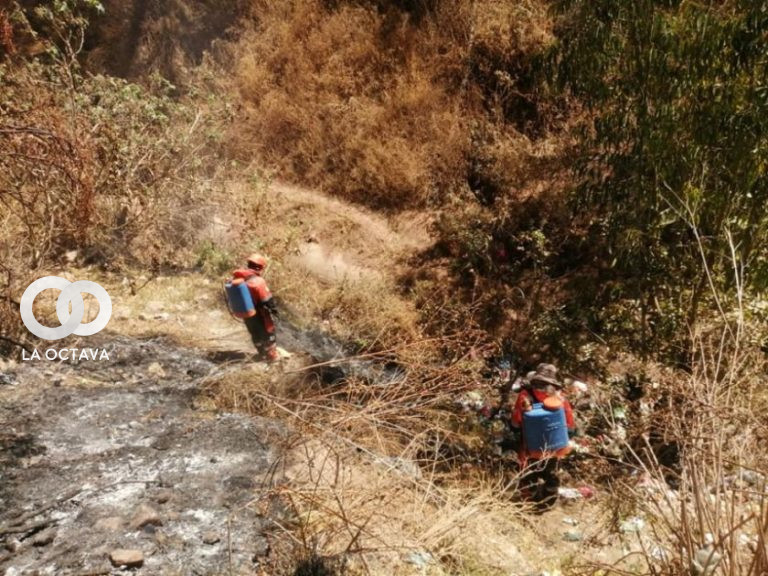la sofocación del incendio en Sucre