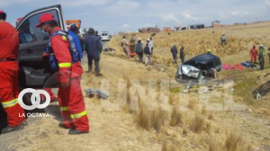 Accidente en la carretera a Desaguadero. Foto Unitel