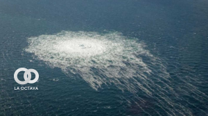 Agitaciones en la superficie marítima provocadas por las fugas de gas en los gasoductos Nord Stream 1 y 2.