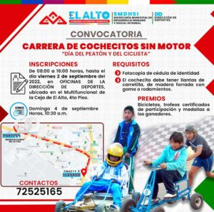 Carrera de cochecitos sin motor.