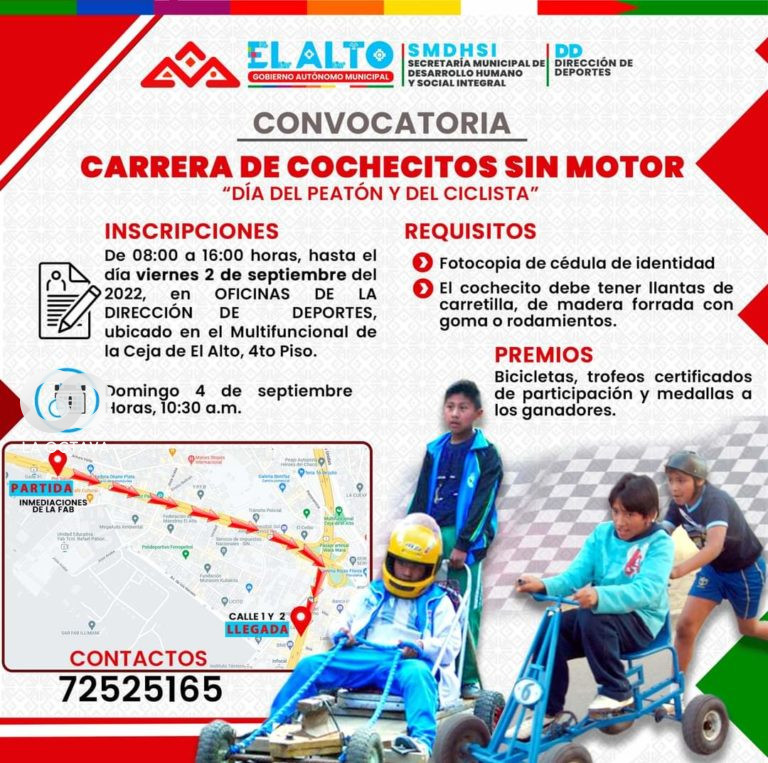 Carrera de cochecitos sin motor.