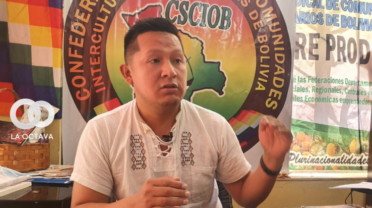 Dirigente de la Confederación Sindical de Comunidades Interculturales de Bolivia (CSCIB), David Veizaga