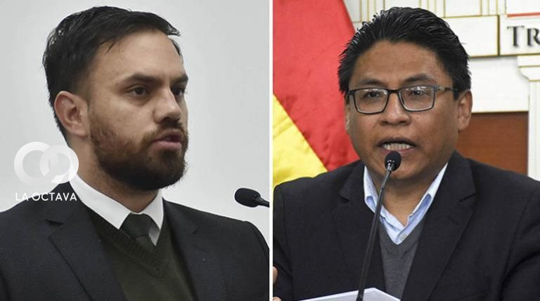 Eduardo Del Castillo, Ministro de Gobierno e Iván Lima, Ministro de Justicia..