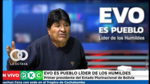 Evo Morales en su programa dominical en radio Kawsachun Coca. Foto. Captura